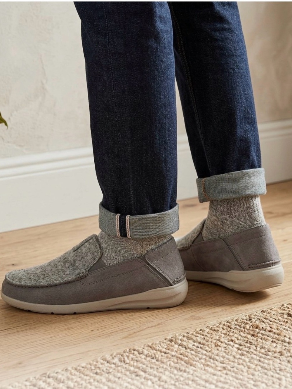Clarks Gorwin Step Men's Grey Suede Loafers in grey suede, featuring a slip on